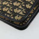 Christian Dior Trotter Canvas Chain Shoulder Bag Navy Gold Auth fm5340-13