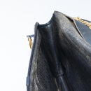 Christian Dior Trotter Canvas Chain Shoulder Bag Navy Gold Auth fm5340-19