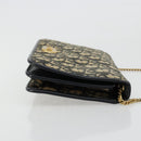 Christian Dior Trotter Canvas Chain Shoulder Bag Navy Gold Auth fm5340-4