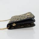 Christian Dior Trotter Canvas Chain Shoulder Bag Navy Gold Auth fm5340-5