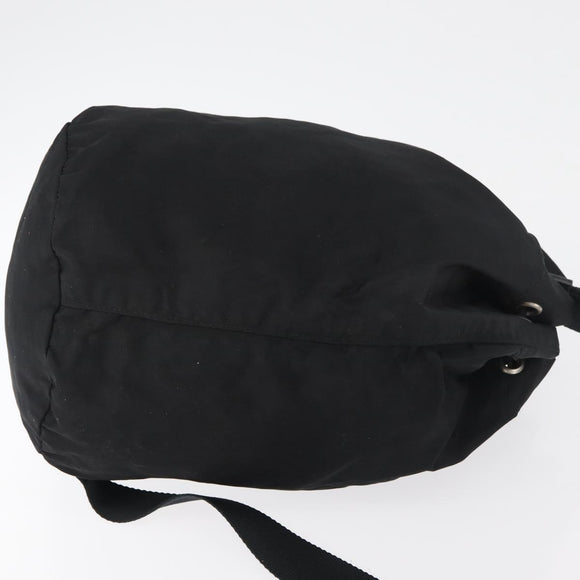 PRADA Purse Shoulder Bag Nylon Black Silver Auth fm5344
