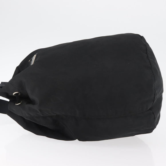 PRADA Purse Shoulder Bag Nylon Black Silver Auth fm5344