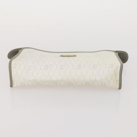 Christian Dior Honeycomb Canvas Clutch Bag PVC 3 Set White Black Auth fm5350