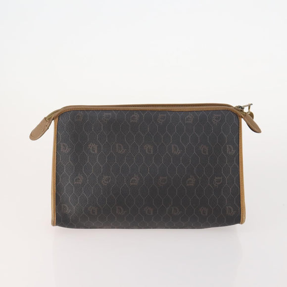 Christian Dior Honeycomb Canvas Clutch Bag PVC 3 Set White Black Auth fm5350