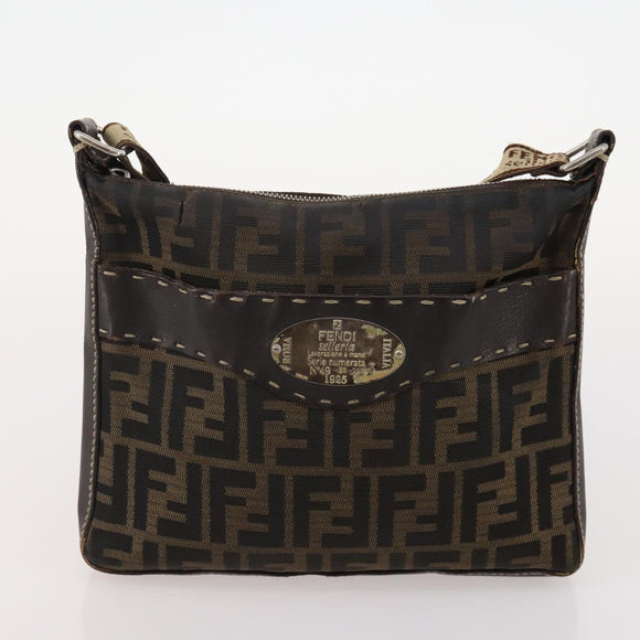 FENDI Zucca Canvas Umhängetasche Wildleder PVC 4er Set Schwarz Braun Pink Auth fm5351
