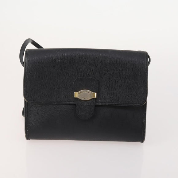 Christian Dior Honeycomb Canvas Bag Leather PVC 5 Set Black Brown Auth fm5352