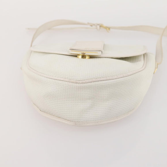 SAINT LAURENT Shoulder Bag PVC 2 Set Brown White Auth fm5353