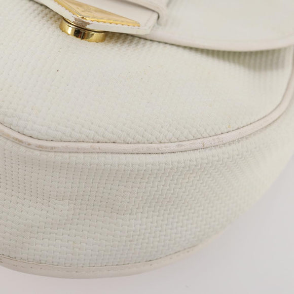 SAINT LAURENT Shoulder Bag PVC 2 Set Brown White Auth fm5353