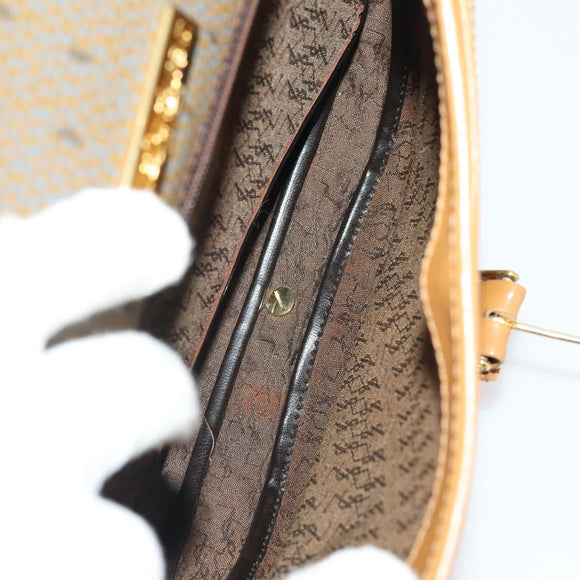 SAINT LAURENT Shoulder Bag PVC 2 Set Brown White Auth fm5353