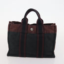 HERMES Fourre Tout Tote Bag Canvas 5 Set Navy Black Khaki Auth fm5354-22