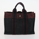 HERMES Fourre Tout Tote Bag Canvas 5 Set Navy Black Khaki Auth fm5354-23