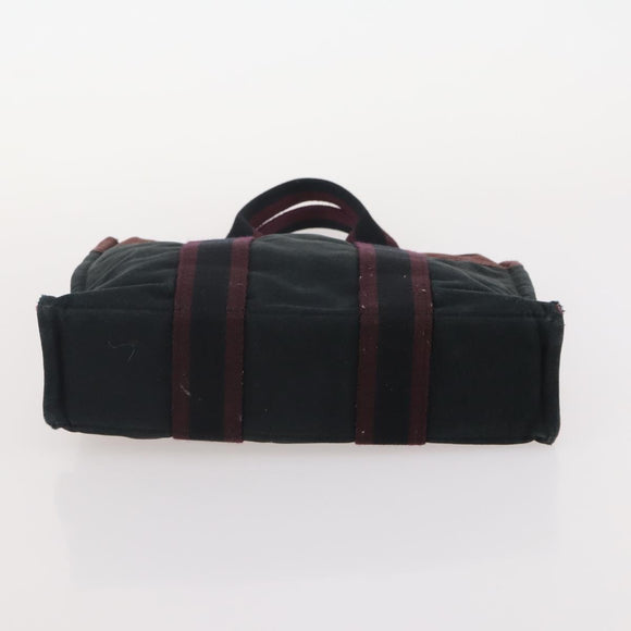 HERMES Fourre Tout Tote Bag Canvas 5 Set Navy Black Khaki Auth fm5354