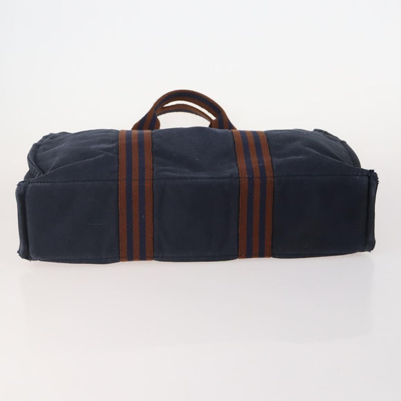 HERMES Fourre Tout Tote Bag Canvas 5 Set Navy Black Khaki Auth fm5354