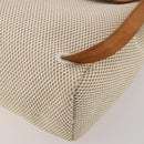HERMES Herbag A Dos Hand Bag Canvas 2way White Silver Auth fm5359-18