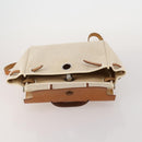HERMES Herbag A Dos Hand Bag Canvas 2way White Silver Auth fm5359-23