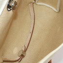 HERMES Herbag A Dos Hand Bag Canvas 2way White Silver Auth fm5359-10
