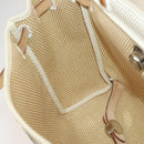 HERMES Herbag A Dos Hand Bag Canvas 2way White Silver Auth fm5359-25