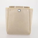 HERMES Herbag A Dos Hand Bag Canvas 2way White Silver Auth fm5359-26