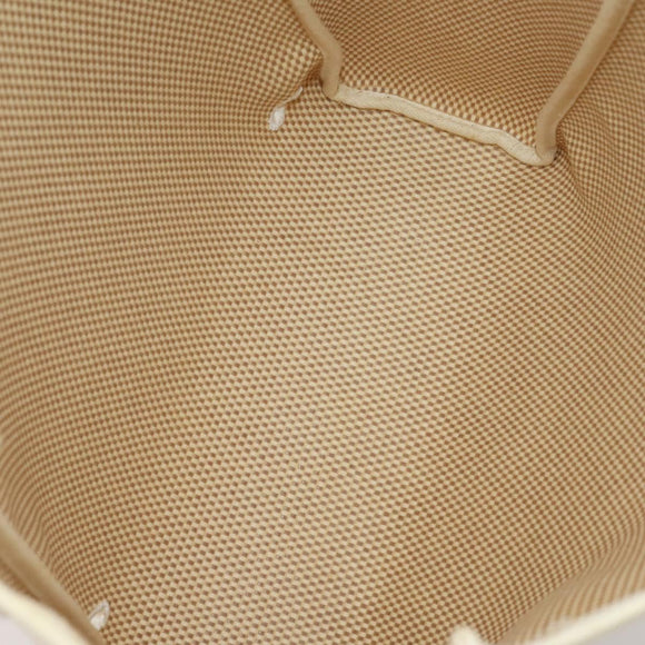 HERMES Herbag A Dos Hand Bag Canvas 2way White Silver Auth fm5359