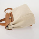 HERMES Herbag A Dos Hand Bag Canvas 2way White Silver Auth fm5359-4