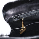 CELINE Shoulder Bag Leather Black Gold Auth fm5363-19