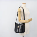 CELINE Shoulder Bag Leather Black Gold Auth fm5363-21