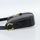 CELINE Shoulder Bag Leather Black Gold Auth fm5363-4