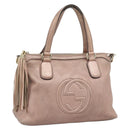 GUCCI Soho Hand Bag Leather 2way Pink Gold 308362 Auth fm5364-1