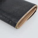 CHANEL Bicolore Long Wallet Leather Black Silver CC Auth fm5370-15