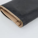 CHANEL Bicolore Long Wallet Leather Black Silver CC Auth fm5370-16