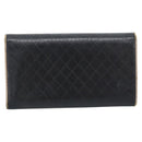 CHANEL Bicolore Long Wallet Leather Black Silver CC Auth fm5370-2