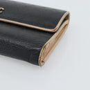 CHANEL Bicolore Long Wallet Leather Black Silver CC Auth fm5370-7