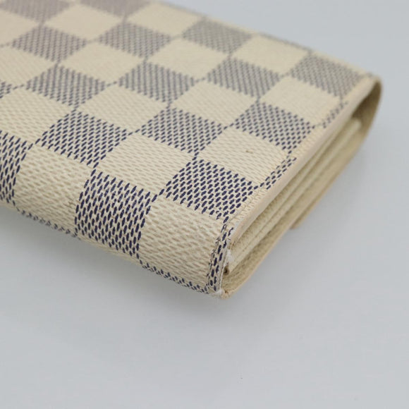 LOUIS VUITTON Damier Azur Portefeuille Sarah Long Wallet N61735 LV Auth fm5371A