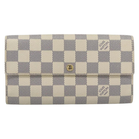 LOUIS VUITTON Damier Azur Portefeuille Sarah Long Wallet N61735 LV Auth fm5371A