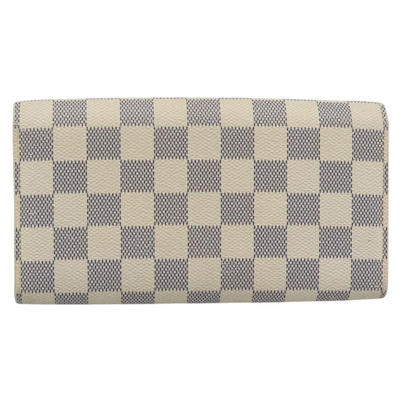 LOUIS VUITTON Damier Azur Portefeuille Sarah Long Wallet N61735 LV Auth fm5371A