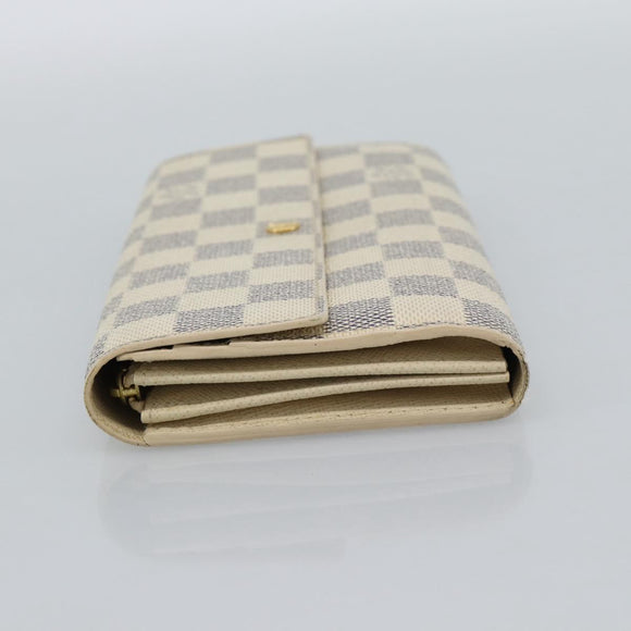 LOUIS VUITTON Damier Azur Portefeuille Sarah Long Wallet N61735 LV Auth fm5371A