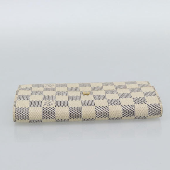 LOUIS VUITTON Damier Azur Portefeuille Sarah Long Wallet N61735 LV Auth fm5371A