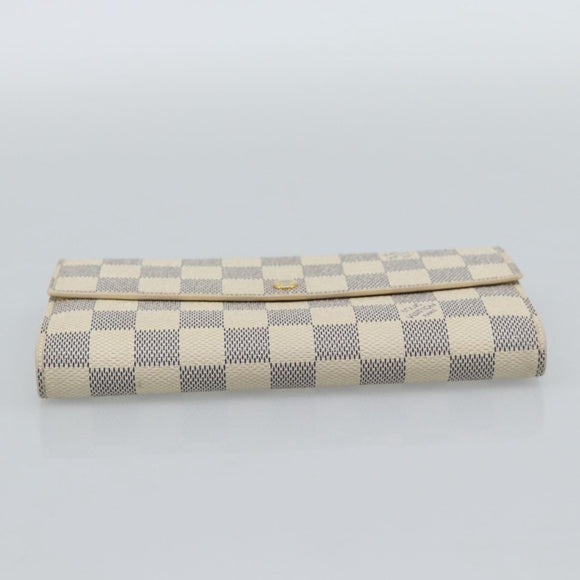 LOUIS VUITTON Damier Azur Portefeuille Sarah Long Wallet N61735 LV Auth fm5371A