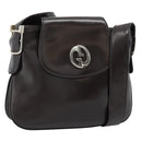 GUCCI Shoulder Bag Leather Black Gold Auth fm5372-1