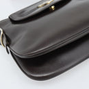 GUCCI Shoulder Bag Leather Black Gold Auth fm5372-15