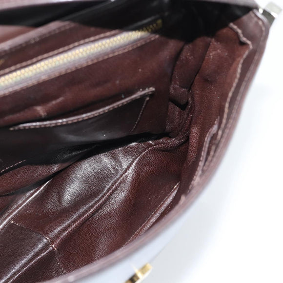 GUCCI Shoulder Bag Leather Black Gold Auth fm5372
