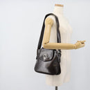 GUCCI Shoulder Bag Leather Black Gold Auth fm5372-23