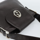 GUCCI Shoulder Bag Leather Black Gold Auth fm5372-6