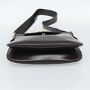 GUCCI Shoulder Bag Leather Black Gold Auth fm5372-5