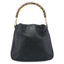 GUCCI Bambo Handtas Leer Zwart Goud Auth fm5373-2