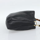 GUCCI Bambo Handtas Leer Zwart Goud Auth fm5373-4