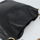 GUCCI Bambo Handtas Leer Zwart Goud Auth fm5373-6