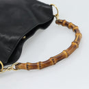 GUCCI Bambo Handtas Leer Zwart Goud Auth fm5373-7