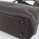 PRADA Handtas Leer Donkerbruin Zilver Auth fm5374-9