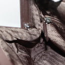 PRADA Handtas Leer Donkerbruin Zilver Auth fm5374-21